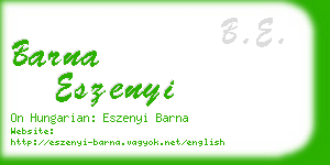 barna eszenyi business card